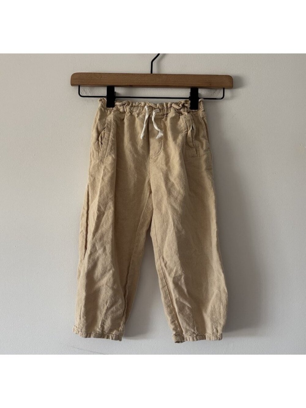Zara Girls Linen‎ Blend Relaxed Leg Pants Size 4 Yr Beachy Lagom Boho Minimalist